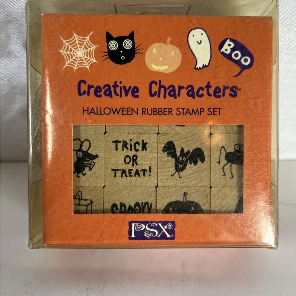2003 PSX Mini Rubber Stamp Set Halloween October Creative Characters: New/Sealed